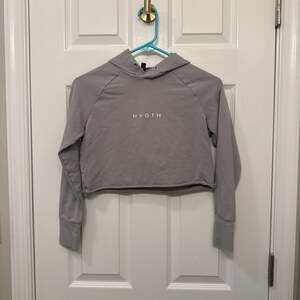 NVGTN Women's Light Grey Raw Cut Cropped Hoodie
